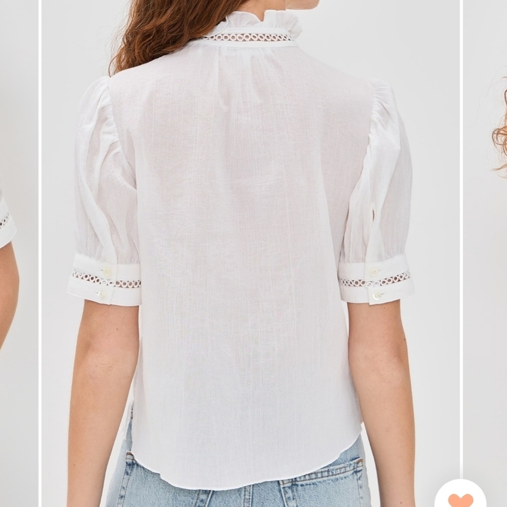 NWT Frame The Ruffle Collar Top - Picture 2 of 7